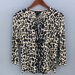 White House Black Market leopard print cardigan